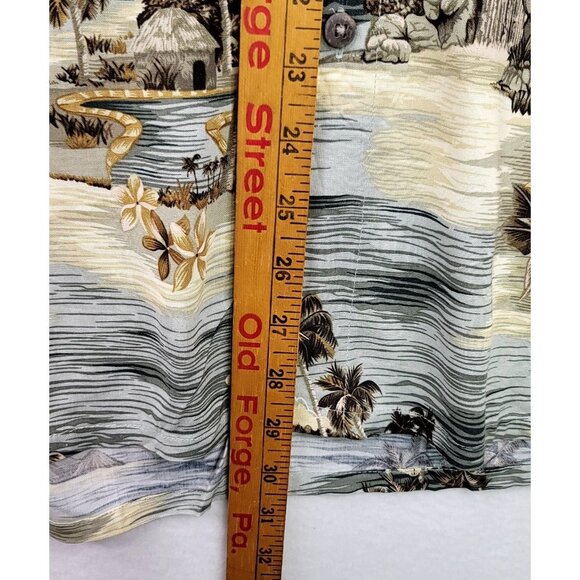 CAMPIA Moda Mens Hawaiian Aloha Shirt XXL Palm Tree Print Short Sleeve - Picture 8 of 8